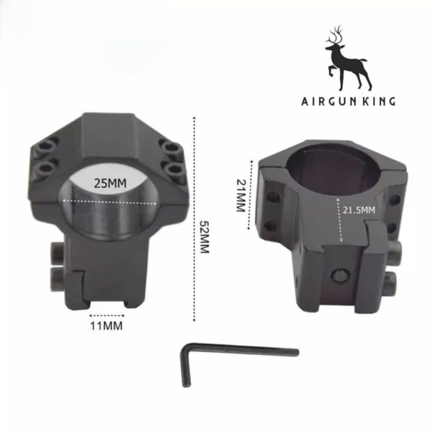 25.4mm Dovetail Rings 11mm Dovetail Rail High Profile Mount