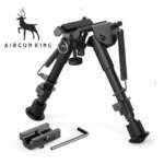 Rifle Bipod, 6-9 Inch Adjustable Super Duty Tactical Bipod with spring-loaded legs and mount adapter, shown with Allen key — ideal for stability and precision shooting.