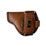 Leather Gun Holster, Brown, Adjustable Belt Loops - Image 2