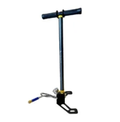 Airgun King 3 Stage Folding Spot Black PCP Hand Pump with Pressure Gauge and Metal Base Mount