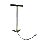Silver 3 Stage PCP Hand Pump with microbore hose and non-folding design for air rifle charging – Airgun King