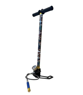 Airgun King 3 Stage PCP Hand Pump in Camouflage Colour with Pressure Gauge and Folding Base for Air Rifles