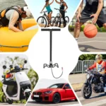 Airgunking 3 Stage Silver Colour Folding PCP Hand Pump with Pressure Gauge, Stainless Steel and Aluminium Construction, Non-Slip Grip, Foldable Base for Air Gun - Image 2