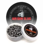 G Smith & Co. Air Gun Slug .177 Cal (4.5mm), 14 grains – 400 pieces in a transparent plastic container, with labeled lid and display backing showing slug design
