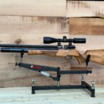the Valorous Vertigo Side Lever 0.177 PCP Air Rifle with regulated power and wood finish