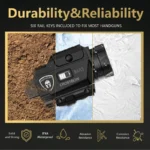 Crossbow MA1 800 Lumens Rail Mounted Universal Weaponlight for Pistol, Green Laser & White LED Combo Tactical Light, Magnetic USB Rechargeable Flashlight-Screen Displays Battery Status| - Image 3