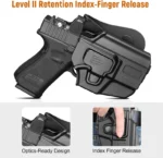 Universal OWB Holster for Compact and Subcompact Pistols, Fit Glock 19/26/43/ 43X/43X Mos, Hellcat pro,Taurus G2C, PSA Dagger Compact and More, Index Finger Release, Right Hand - Image 2