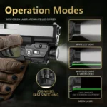 Crossbow MA1 800 Lumens Rail Mounted Universal Weaponlight for Pistol, Green Laser & White LED Combo Tactical Light, Magnetic USB Rechargeable Flashlight-Screen Displays Battery Status| - Image 6