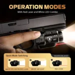 MB1 500 Lumens Portable Universal Rail Mounted Weapon Light - Red Laser & White LED Combo with Taurus G2C/G3C Claw Holster - Three Operation Modes & Power Indicator MB1w/G2C - Image 4