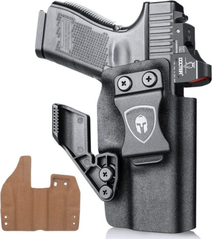 IWB Kydex Leather Lined Holsters with Optics Cut & Claw for Glock G17 Gen3-5 G19 Gen3-5 G19X G23 Gen3-4 G22 Gen3-4 G31 Gen3-4 G32 Gen3-4 G44 G45