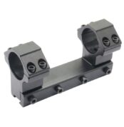 One-piece rifle scope mount with dual ring tactical design