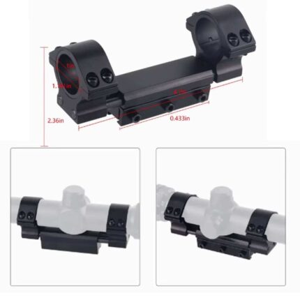 Aluminum dovetail to Picatinny rail converter for optics mounting